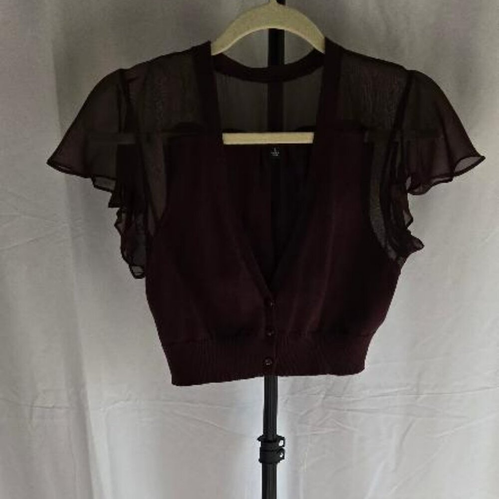 Cropped Short Sleeve Cardigan